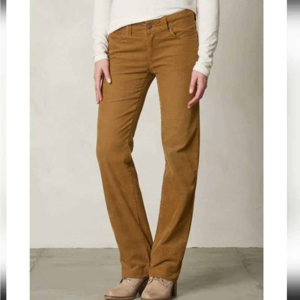 Prana Womens Crossing Cord Tan Straight Leg Pant Size 0 Academia Preppy Outdoor